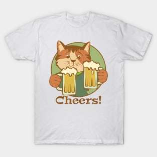 Cheers Beers Cat T-Shirt
